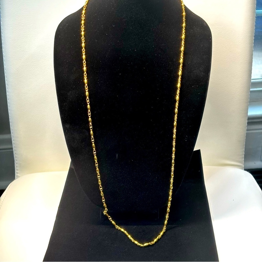Monet vintage gold tone unique long necklace